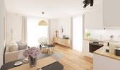 Heller Wohnbereich dank bodentiefer Fenster - Bezugsfertige 2-Zimmer-Wohnung mit Balkon