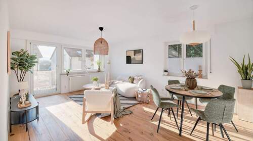 Wohn-/Essbereich - Helle 3-Zimmer-Wohnung mit Süd-Balkon und Garage