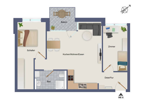 Wohnung-Nr. 6 - Etagenwohnung mit 64,20 m² in Herrenberg / Gültstein zum Kaufen