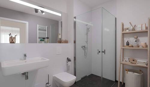 Modernes Duschbad - 3 Zimmer Etagenwohnung in Loddin