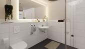 Modern gefliestes und barrierefreies Badezimmer - 1 Zimmer Etagenwohnung in Germersheim