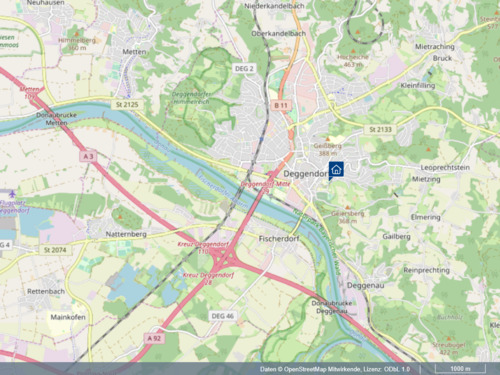 Bild aus Kartenansicht - 4 Zimmer Etagenwohnung zum Kaufen in Deggendorf