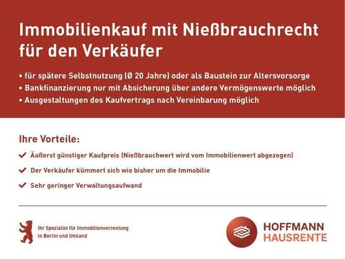 Verkauf mit Nießbrauch - 3 Zimmer Einfamilienhaus zum Kaufen in Berlin