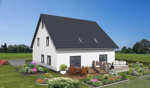 Außenansicht - +++NEUBAU+++ Moderne Doppelhaushälfte inklusive Grundstück in Stralsund zu verkaufen