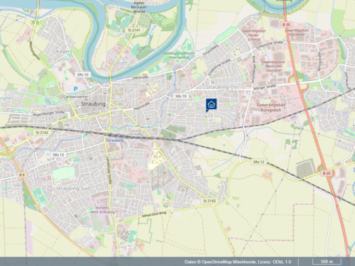 Bild aus Kartenansicht - 1 Zimmer Mehrfamilienhaus, Wohnhaus zum Kaufen in Straubing