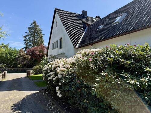 Seitliche Hausansicht mit Auffahrt - 