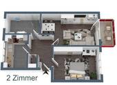 3D Grundriss 2 Zimmer - 