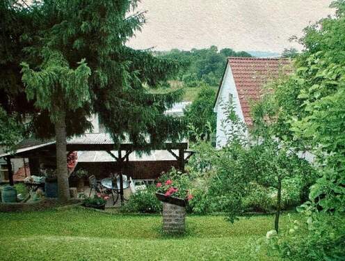 Blick auf Freisitz im Garen - 