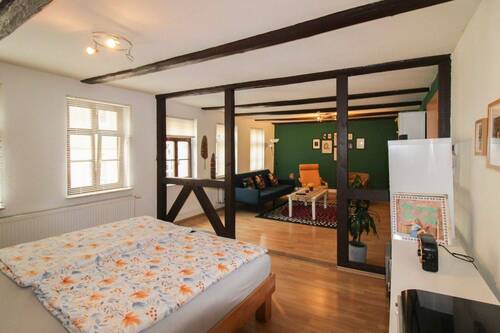 Wohnzimmer und Schlafzimmer WE2 zweite Ansicht_ - 4 Zimmer Reihenmittelhaus zum Kaufen in Quedlinburg