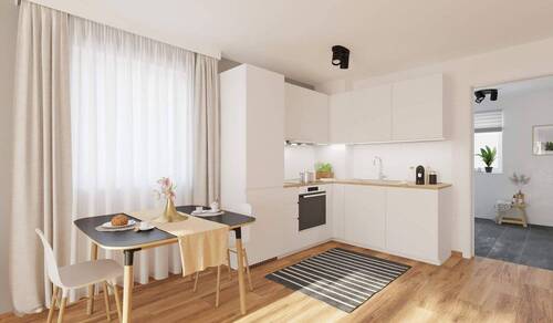 Die offene Wohnküche lädt zum gemeinsamen Kochen ein - 