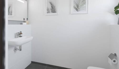 Visualisierung des Gäste-WC´s im Doppelhaus - 
