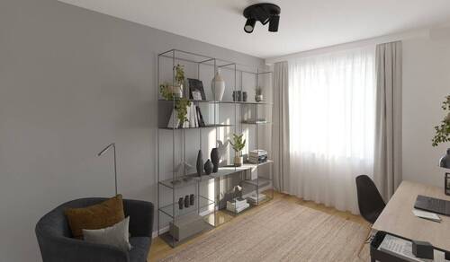 Visualisierung des Arbeitszimmers des Doppelhauses - 