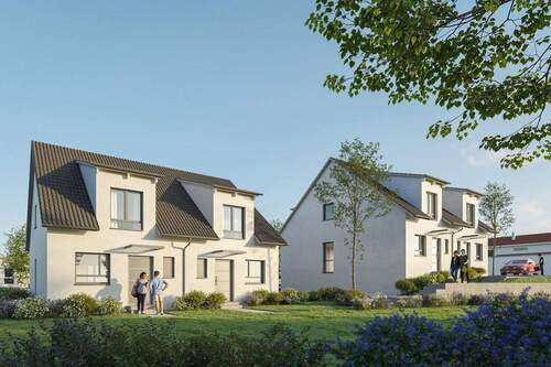 Ansicht - KfW-40-QNG Neubau in ruhiger zweiter Reihe - schlüsselfertig & förderfähig