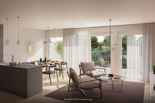 Wohnzimmer Wohnung 11 - Kirchheim Whg 11: Attraktive 4,5-Zimmer-Wohnung mit Balkon in Süd-West-Ausrichtung