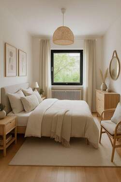 Schlafen (Möbel visualisiert) - 3 Zimmer Etagenwohnung in Wilhermsdorf