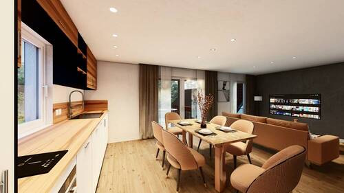 Essplatz und Küche - 3 Zimmer Etagenwohnung zum Kaufen in Wassertrüdingen