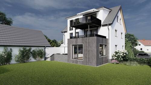 Gartenansicht - 3 Zimmer Etagenwohnung in Wassertrüdingen