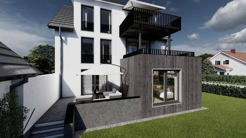 Gartenansicht Südseite - Etagenwohnung mit 84,00 m² in Wassertrüdingen zum Kaufen