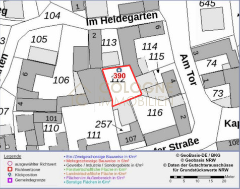 Grundstück markiert auf der Karte - 