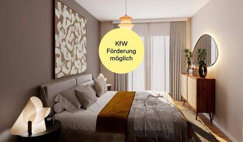 Schlafzimmer_KfW - Doppelhaushälfte mit Terrasse und Garten