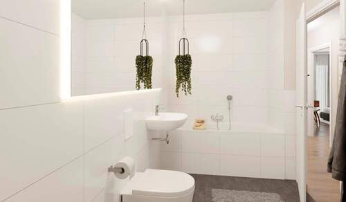 Badezimmer mit Badewanne - 