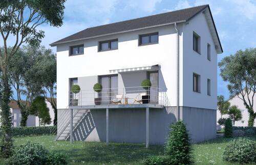 Rückansicht - Neubau Einfamilienhaus in Pirna