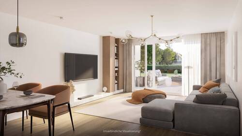 Wohnzimmer Wohnung A5 - Nürtingen Whg A5: Barrierefreie 3-Zimmer-Wohnung mit Terrasse und Garten