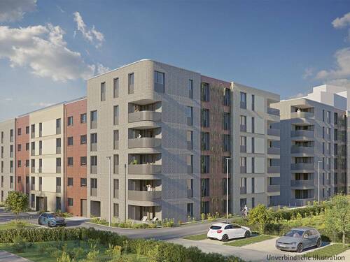 Unverbindliche Illustration: Häuser 1 u. 2, Nordwest - 3-Zimmer-Wohnung in Stuttgart-Nord »Wohnen im Rosenstein IV Haus 1«