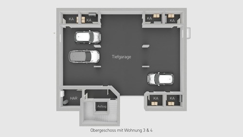 Kellergeschoss u. Tiefgarage - 
