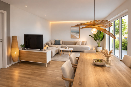 Wohnzimmer - Großzügige 4-Zimmer-Neubauwohnung mit hohem Wohnkomfort und Barrierefrei!
