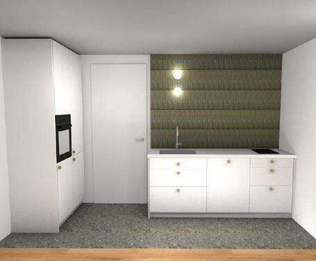 Küche (visualisiert) - Etagenwohnung mit 30,60 m² in München zum Kaufen