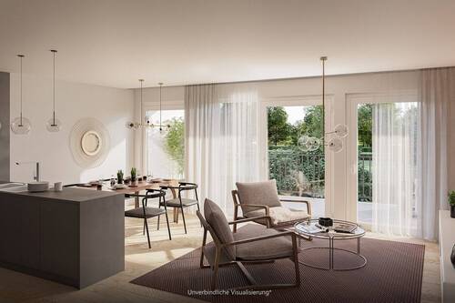 Wohnzimmer Wohnung 17 - Kirchheim Whg 17: Attraktive 4,5-Zimmer-Wohnung mit Balkon in Süd-West-Ausrichtung im 2. OG