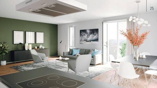 Unverbindliche Innenvisualisierung Küchen- und Wohnbereich - Etagenwohnung mit 92,40 m² in Dresden zum Kaufen