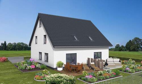 Außenansicht - +++NEUBAU+++ Moderne Doppelhaushälfte auf sonnigem Grundstück in Stralsund zu verkaufen