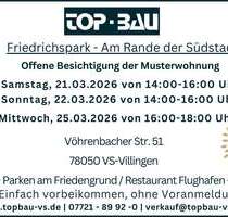 Friedrichspark Haus A5: Praktisch geschnittene Wohnung mit sonniger West-Terrasse und kleinem Garten - Villingen-Schwenningen