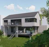 Modern wohnen am Wasser in Blaustein: KfW-40 Holzbau mit PV, Erdwärme und Privat-Zugang zur Blau