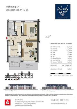 14 - Etagenwohnung mit 71,50 m&sup2; in Fehmarn zum Kaufen