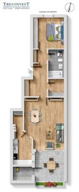 Exposeplan - 2-Zimmer-Wohnung mit schöner Südterrasse
