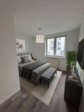Schlafzimmer möbliert (Bsp.) - 2 Zimmer Etagenwohnung in Magdeburg
