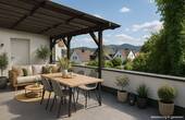 Terasse EG mit Blick ins Siebe - 1 Zimmer Einfamilienhaus zum Kaufen in Bonn