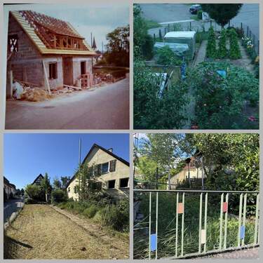 Aussenbereich damals und heute - Freistehendes Haus wartet auf liebevolle und einfallsreiche Handwerker.....