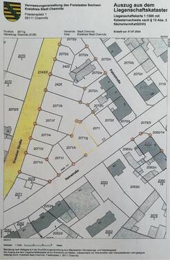 Amtlicher Lageplan (gelb markiert) - 