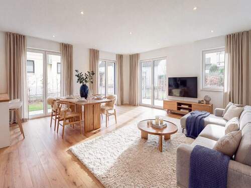 Innenvisualisierung Wohnzimmer - Sofort einziehen: Elegante, ruhige Gartenwohnung, hochwertig, lichterfüllt, provisionsfrei