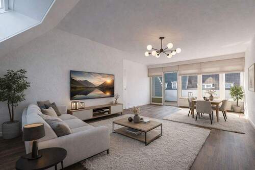 Wohnzimmer_gestaged - 2 Zimmer Etagenwohnung in Elmshorn