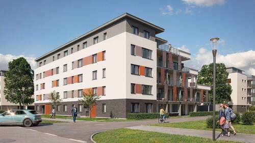 Aussenvisualisierung - Friedrichspark Haus A5: Wohnküche, schöner Westbalkon, KfW 55!