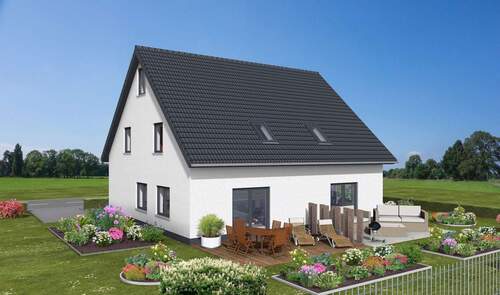 Außenansicht - +++NEUBAU+++ Moderne Doppelhaushälfte auf sonnigem Grundstück in Stralsund zu verkaufen