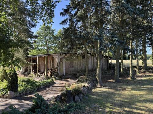 Ansicht des Schuppens vom Gartenrand - 