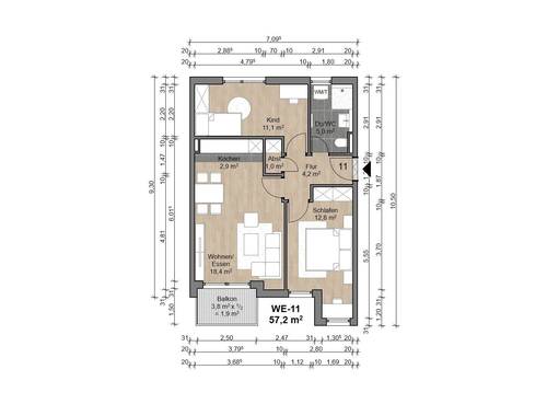 WE-11.jpg - Etagenwohnung mit 57,20 m&sup2; in Offenbach am Main zum Kaufen