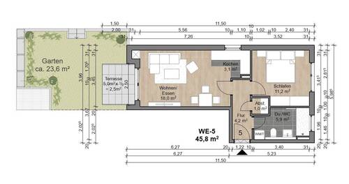 WE-5.jpg - Etagenwohnung mit 45,80 m&sup2; in Offenbach am Main zum Kaufen