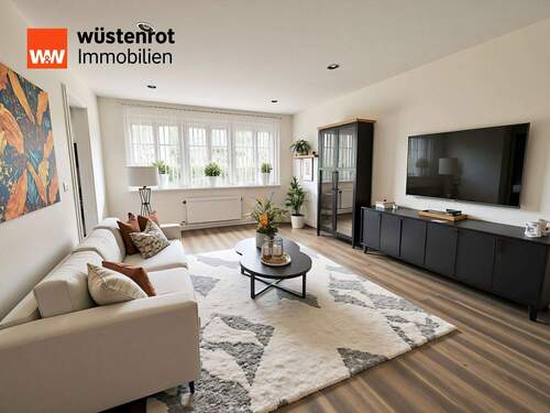 Visualisierung Wohnzimmer - Mehrfamilienhaus, Wohnhaus mit 75,00 m&sup2; in München zum Kaufen